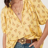 Rebel Spirit Short Sleeve Blouse Daffodil