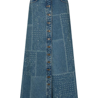 Road Trip Denim Maxi Skirt Bandana