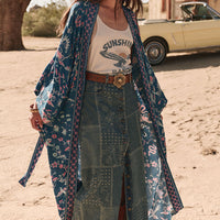 Road Trip Denim Maxi Skirt Bandana