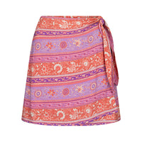 Sunshine Bandit Wrap Mini Skirt Cayenne