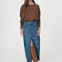 Valerie Hemp Midi Skirt Blue Denim