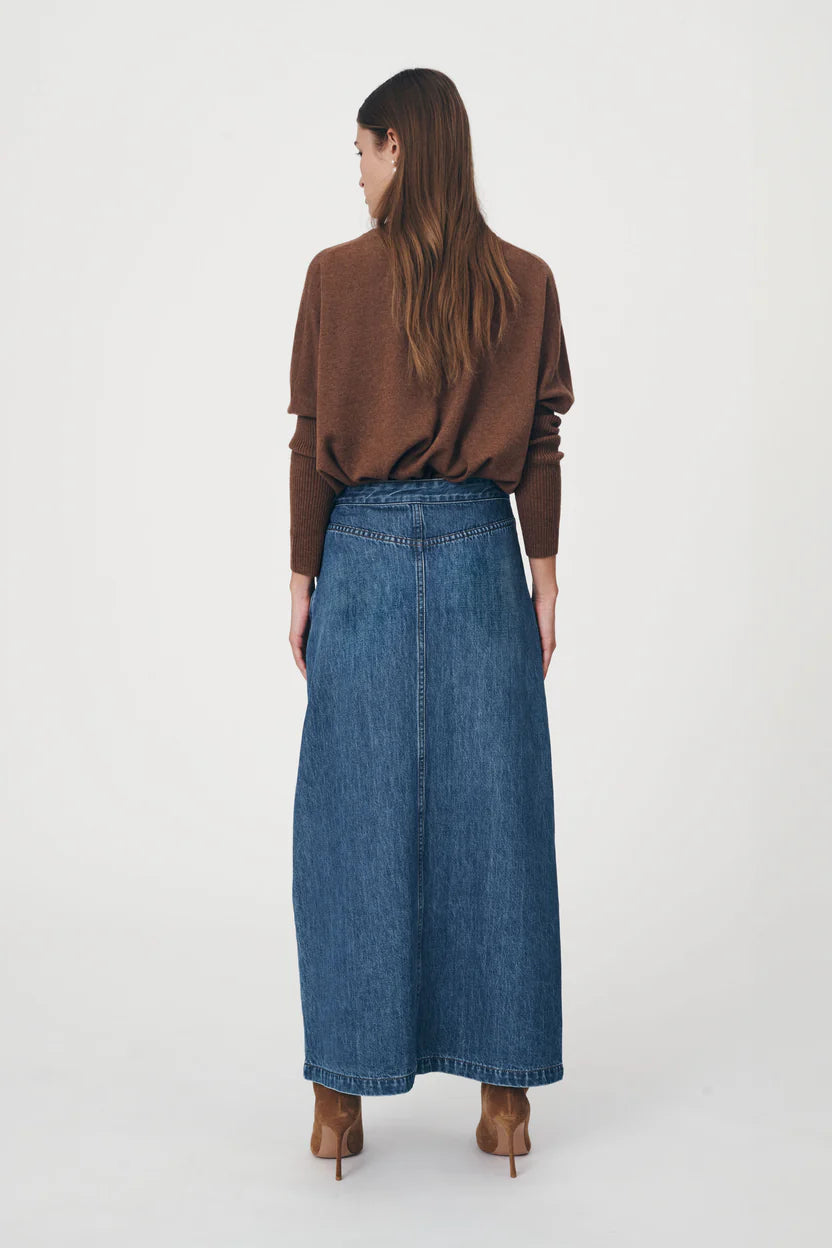 Valerie Hemp Midi Skirt Blue Denim