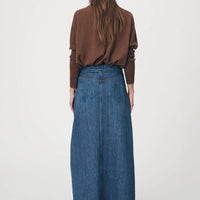 Valerie Hemp Midi Skirt Blue Denim