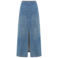 Valerie Hemp Midi Skirt Blue Denim