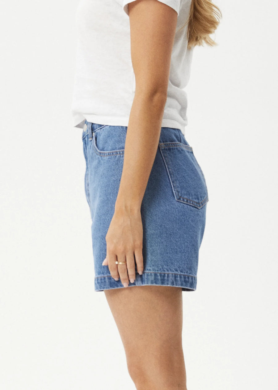 Seventy Threes Denim Shorts Worn Blue