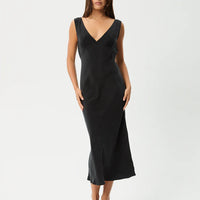 Gia Cupro Maxi Dress Black