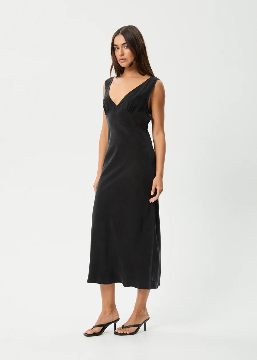 Gia Cupro Maxi Dress Black