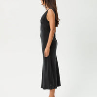 Gia Cupro Maxi Dress Black