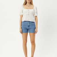 Marlow Tie Front Top White