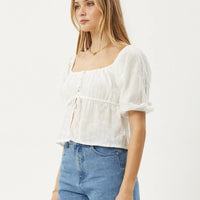 Marlow Tie Front Top White