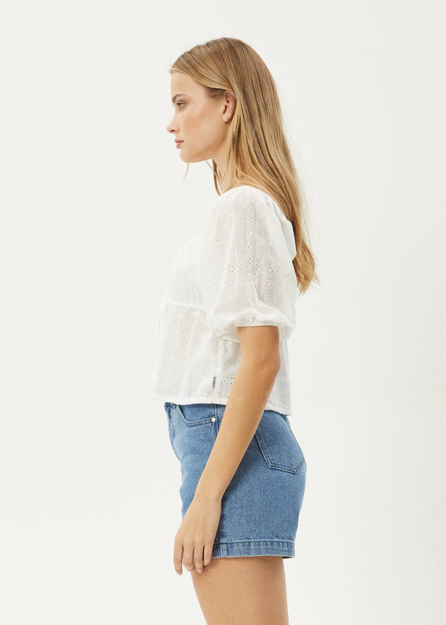 Marlow Tie Front Top White