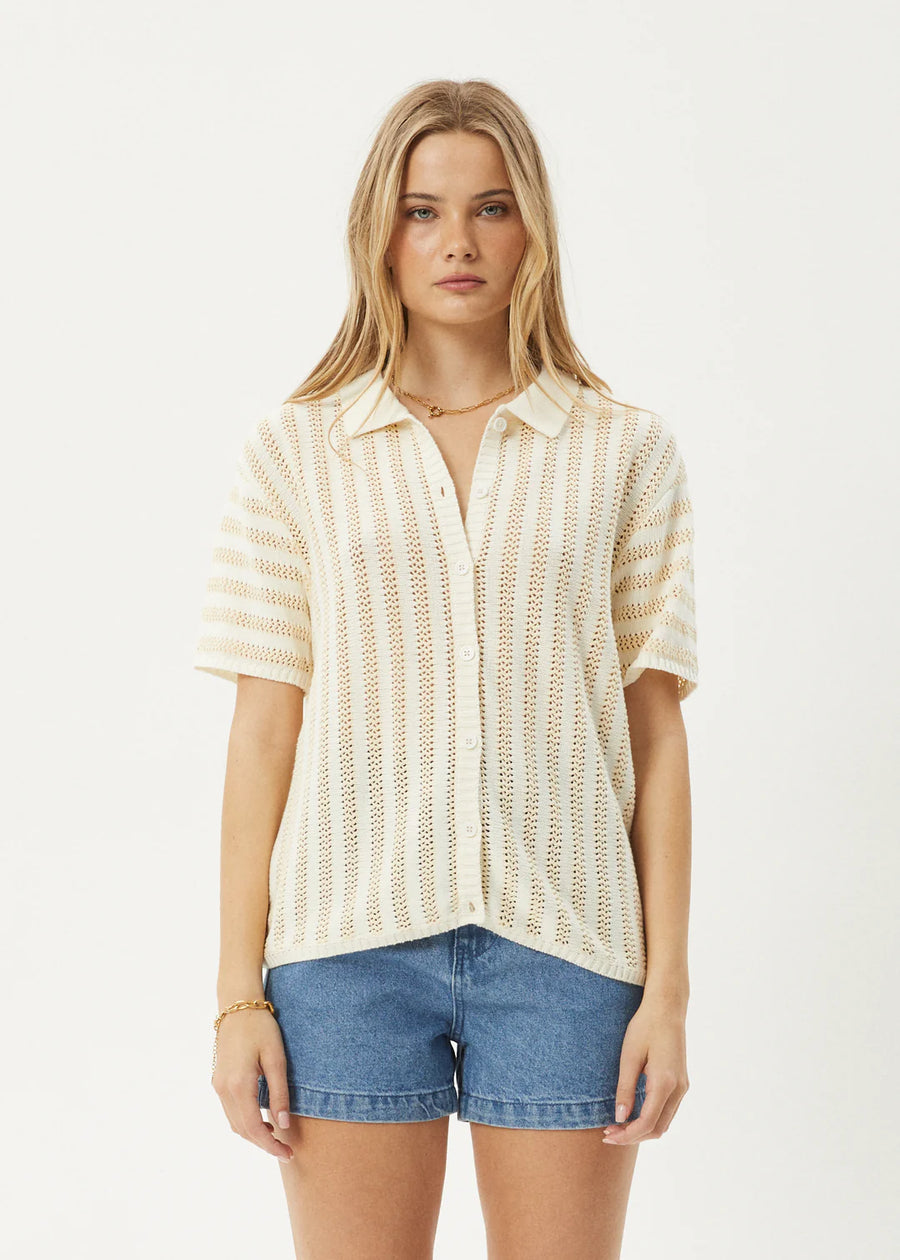 Claudia Knit Shirt White Sand