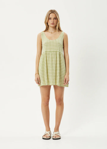 Darcy Jesse Seersucker Mini Dress Lemongrass Check