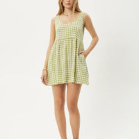 Darcy Jesse Seersucker Mini Dress Lemongrass Check