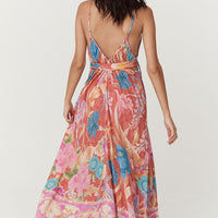 Painters Garden Strappy Maxi Dress Crimson