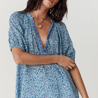 Love Jetty Short Sleeve Blouse Blue Nirvana