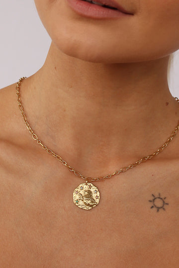 Roma Zodiac Necklace Gold